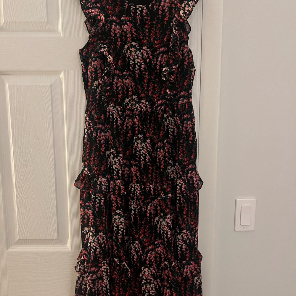 J. Crew Black and Pink Maxi Dress
